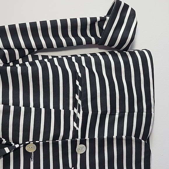 LM Studio Black/White Zebra Striped Button Up Blazer With Lined Back Canadian - Picture 4 of 9